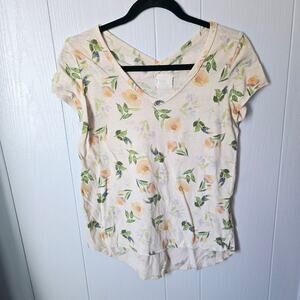 TLA Anthropologie Floral V-Neck Tee size XS Feminine Cottagecore Festival